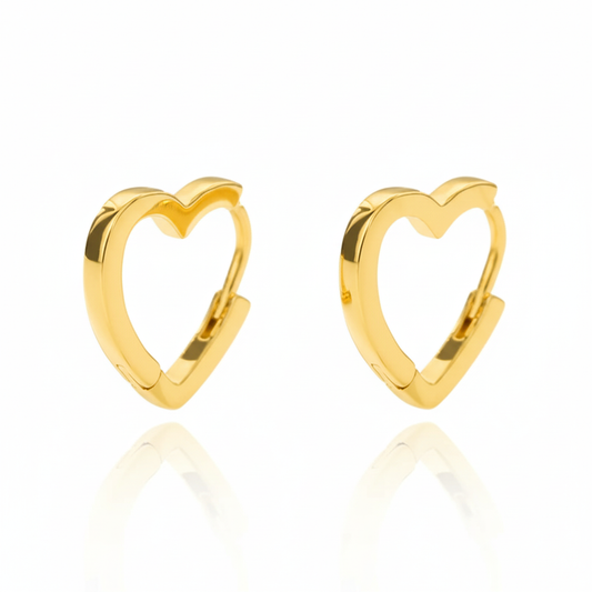 Gold Heart Hoop Earrings