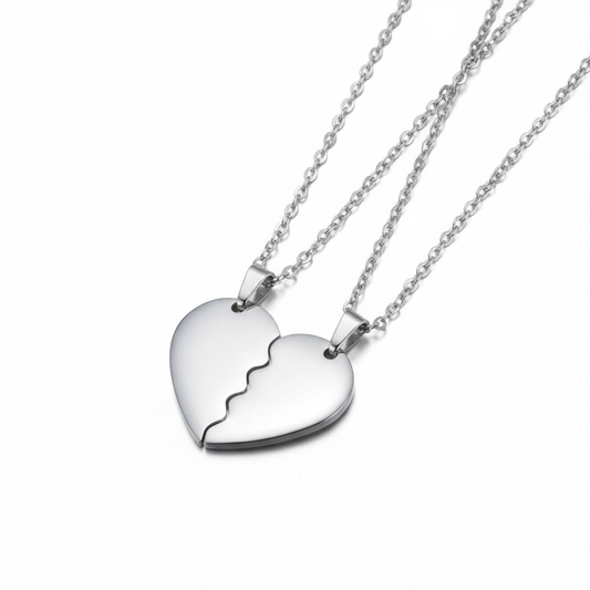 Silver Best Friend Necklace Set